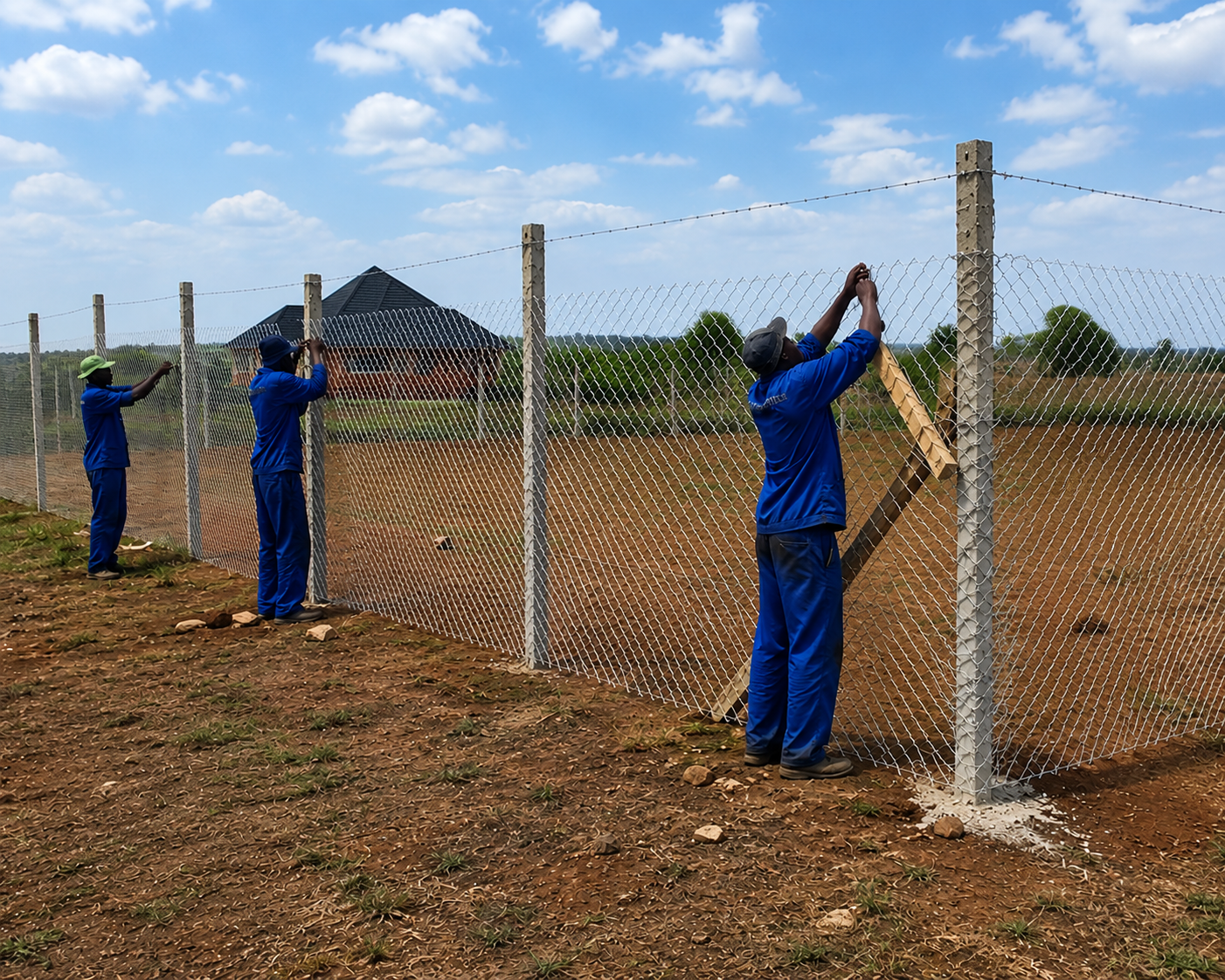 Chain link fencing stock